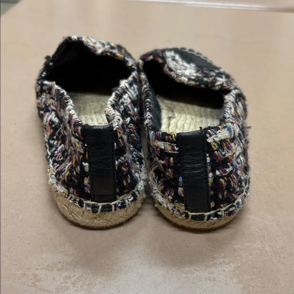 Tory Burch Color-Block Tweed‎ Espadrille Flat Shoe Sz 6.5